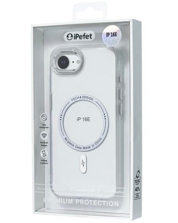 Накладка для i-Phone 16E iPefet case MagSafe силикон прозрачный