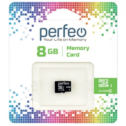  micro SDHC карта памяти Perfeo 8GB Class 10 High-Capacity (без адаптера)
