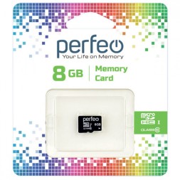 micro SDHC карта памяти Perfeo 8GB Class 10 High-Capacity (без адаптера)