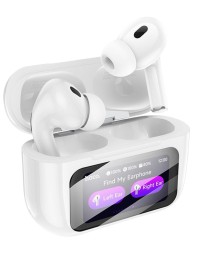 Беспроводные наушники Hoco EW72 Lite в кейсе с сенсорным экраном белые