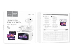 Беспроводные наушники Hoco EW72 Lite в кейсе с сенсорным экраном белые