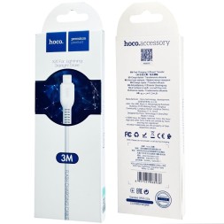 Usb Кабель-зарядка Lightning Hoco X20 Flash 2.0A 3м силиконовый белый
