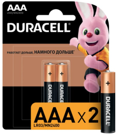  Батарейка алкалиновая Duracell Basic AAA/LR03/BL2