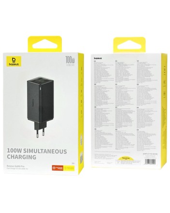  Сетевое зар. устр. Baseus GaN6Pro Fast Charger 2USB/2C 100W кабель T-C на T-C P10162705112-00 черное