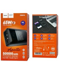 Powerbank Hoco DB81A 50000mAh 4USB/2C 65W с дисплеем и фонариком черный