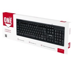 Клавиатура проводная с Smartbuy ONE 114 USB/104 клавиши/Индикация клавиш/1.5м, (SBK-114U-K) черная