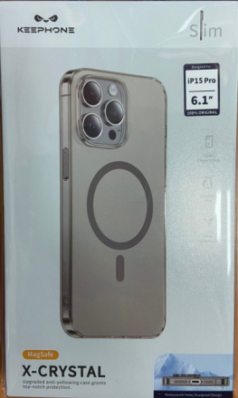  Накладка для i-Phone 15 Pro Keephone X-Crystal Magsafe Titan прозрачный