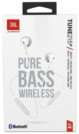  Беспроводные наушники для спорта JBL T215BT BT5.0/130mAh/10ч белые