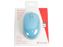 Мышь беспроводная Microsoft 1850 USB/DPI 1000/3 кнопки/1AA голубая