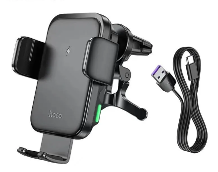  Держатель c беспроводной зарядкой в воздуховод Hoco HW10 15W черный