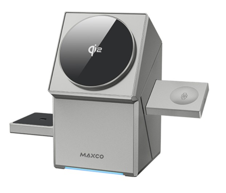  Беспроводное зарядное устройство 3в1 Maxco Geometry MW11 15W серое