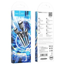 Usb Кабель-зарядка Hoco X76 4в1 Micro/ 2 Lightning/Type-C 1м черный