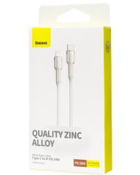 Кабель-зарядка Type-C на Lightning Baseus Cafule Metal 20W 1м CATLJK-A02 белый