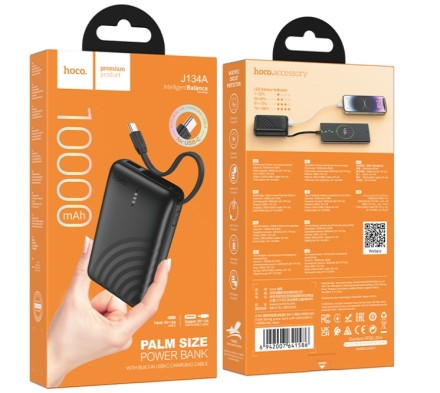  Powerbank Hoco J134A 10000mAh 1USB/1C черный