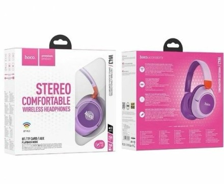  Стереонаушники Bluetooth полноразмерные HOCO W43 фиолетовые