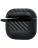  Силиконовый чехол для AirPods 4 с карабином под карбон с черепом чёрный