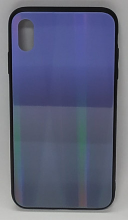 Накладка для iPhone XS Max силикон со стеклом разноцветный