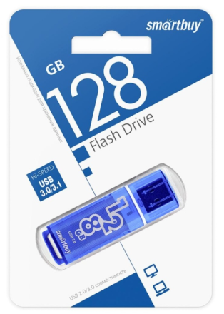  3.0 USB флеш накопитель Smartbuy 128GB Glossy Dark Blue (SB128GBGS-DB)
