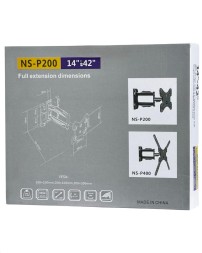 Кронштейн для телевизора 14-42&quot; NS-P200 наклонно-поворотный черный