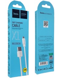 Usb Кабель-зарядка Micro Hoco X1 Rapid 2.4A 2м силиконовый белый