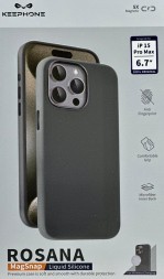 Накладка для i-Phone 15 Pro Max Keephone Rosana MagSnap серая