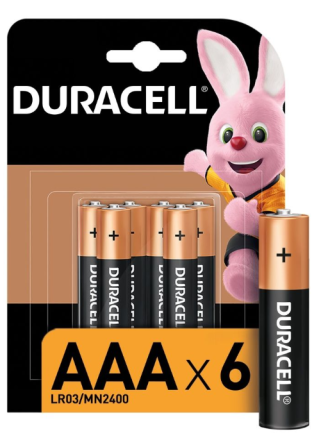  Батарейка алкалиновая Duracell Basic AAA/LR03/BL6 Professional