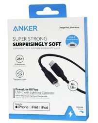 Usb Кабель-зарядка Type-C на Lightning Anker PowerLine III Flow (A8663P11) 1.8м черный