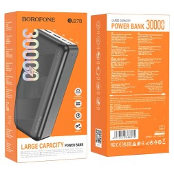 Powerbank Borofone J27B 30000mAh 2USB+Micro+Type-C черный