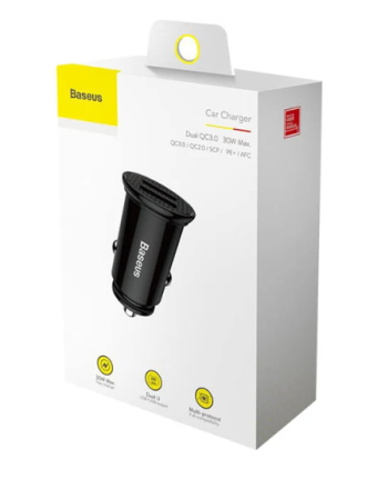  Автомобильное заряд. устр. Baseus Circular Plastic 2USB 30W CCALL-YD01 черное