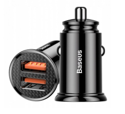 Автомобильное заряд. устр. Baseus Circular Plastic 2USB 30W CCALL-YD01 черное