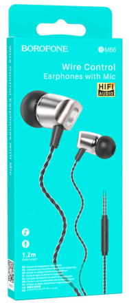  Наушники с микрофоном Borofone BM66 1.2м черные