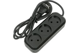 Perfeo сетевой удлинитель без заземления &quot;RU POWER&quot;, 1,5м, 3 розетки, чёрный (Р16-012)