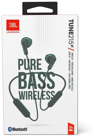  Беспроводные наушники для спорта JBL T215BTC(JBLT215BTGRN) зеленые