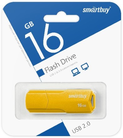  USB флеш накопитель Smartbuy 16GB Clue Yellow (SB16GBCLU-Y)