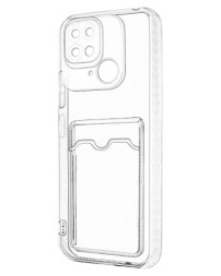 Чехол-накладка силикон с карманом под карту Xiaomi Redmi 10C прозрачный
