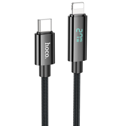 Usb Кабель-зарядка Type-C на Lightning с дисплеем Hoco U125 27W 1.2м черный