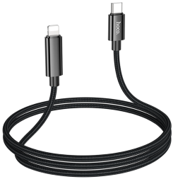 Usb Кабель-зарядка Type-C на Lightning с дисплеем Hoco U125 27W 1.2м черный