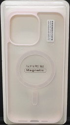 Накладка для iPhone 14 Pro Max 6.7&quot; Magsafe силикон прозрачный бока розовая