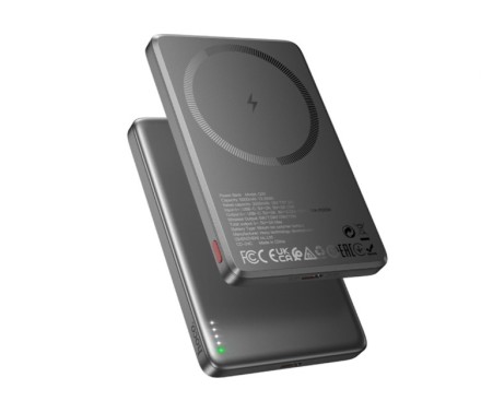  Powerbank с беспроводной зарядкой MagSafe Hoco Q26 5000mAh 1USB-C 20W серый