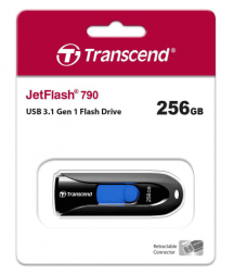 3.1 USB флеш накопитель Transcend 256GB JetFlash 790 черный