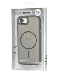 Накладка для i-Phone 16E iPefet case MagSafe силикон матовый бока серые