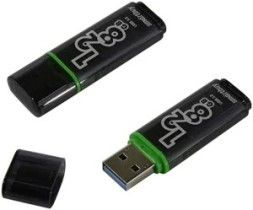 3.0 USB флеш накопитель Smartbuy 128GB Glossy Dark Grey (SB128GBGS-DG)