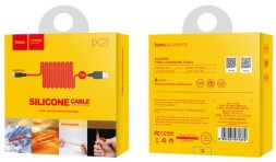 Usb Кабель-зарядка Lightning Hoco X21 Silicone 2A 1м мягкий силиконовый красный