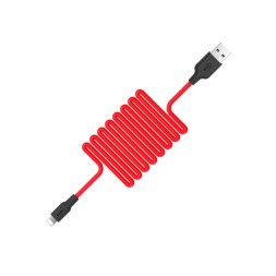 Usb Кабель-зарядка Lightning Hoco X21 Silicone 2A 1м мягкий силиконовый красный