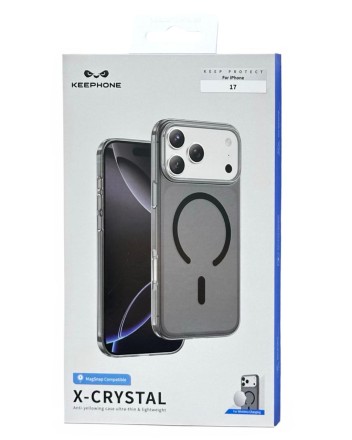  Накладка для i-Phone 17 Keephone X-Crystal MagSnap серый