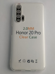 Чехол-накладка силикон 2.0мм Huawei Honor 20 Pro прозрачный