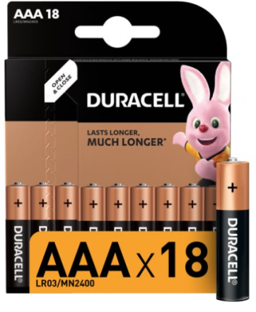  Батарейка алкалиновая Duracell Basic AAA/LR03/BL18 Professional