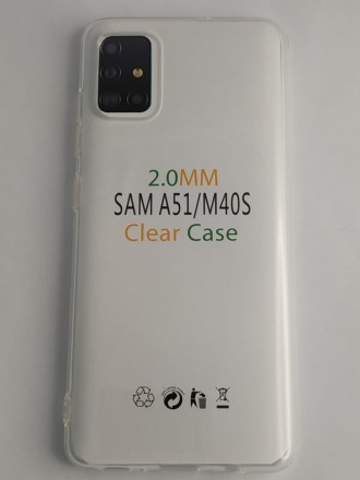  Чехол-накладка силикон 2.0мм Samsung Galaxy A51/M40S прозрачный