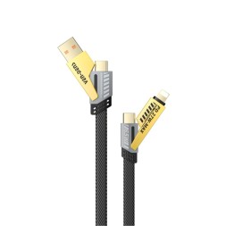 Usb Кабель-зарядка 4в1 2Type-C/Lightning/USB Ven-Dens DCA05 65W черно-золотой