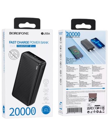  Powerbank Borofone BJ55A 20000mAh 2USB/1C/micro 18W/20W черный